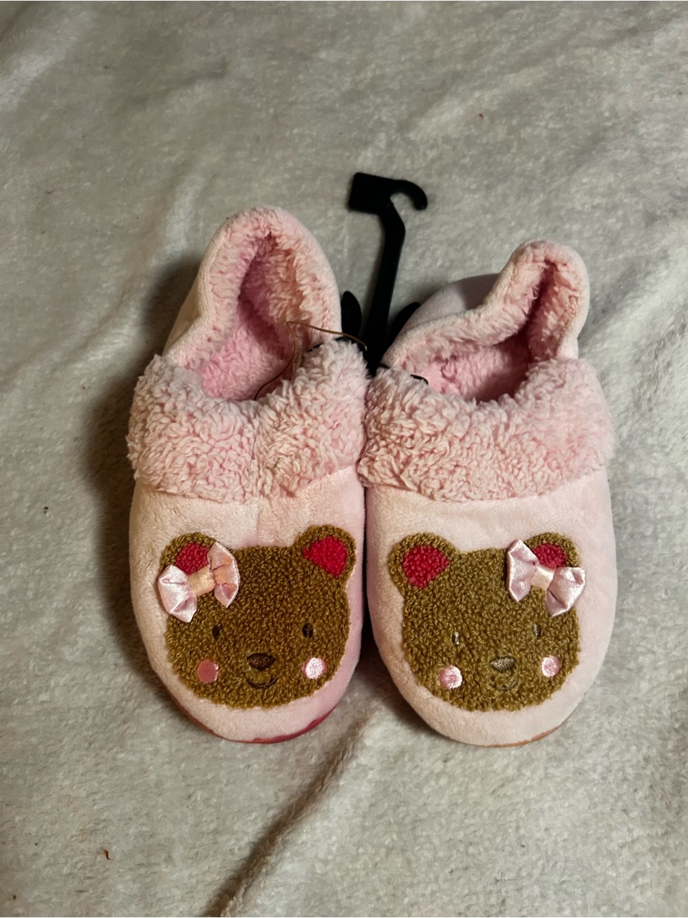 wonder nation Pink Bear Plush Slip-On Kids Slippers
